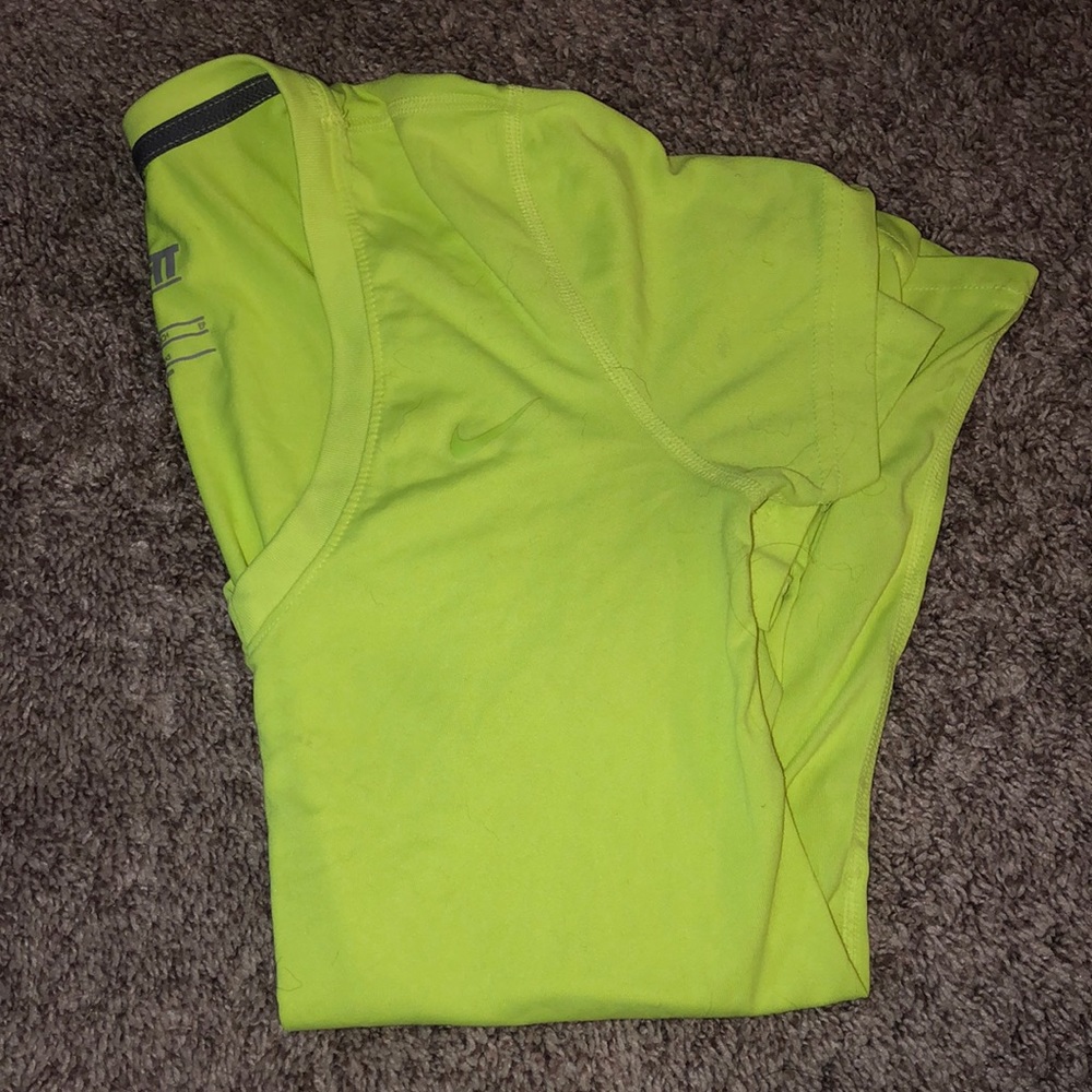 Highlighter yellow nike dri fit tee